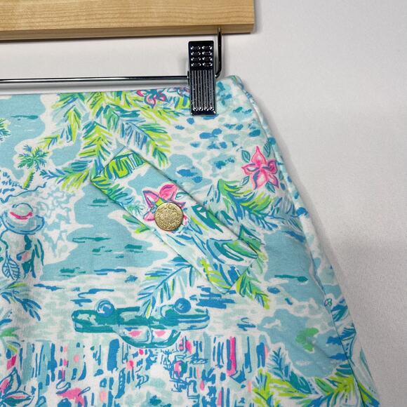 Lilly Pulitzer XXS Blue Green Madison Skort What A Lovely Place Print Shorts - Picture 3 of 11